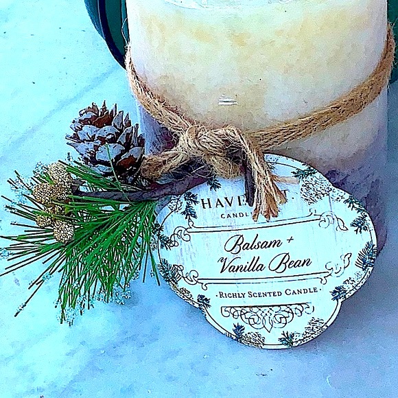 HAVEN STREET CANDLE BALSAM VANILLA BEAN RICHLY SCENTED PILLAR 3 BY 4 - Picture 2 of 5